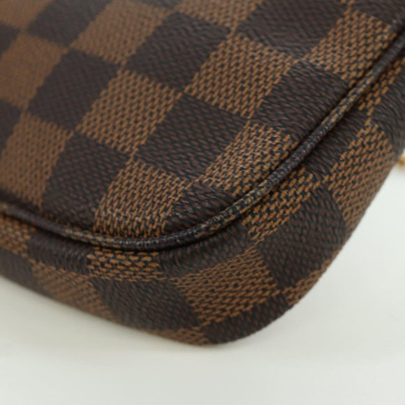 LOUIS VUITTON Damier Ebene Mini Pochette Accessoires Pouch N58009 Auth 171831V