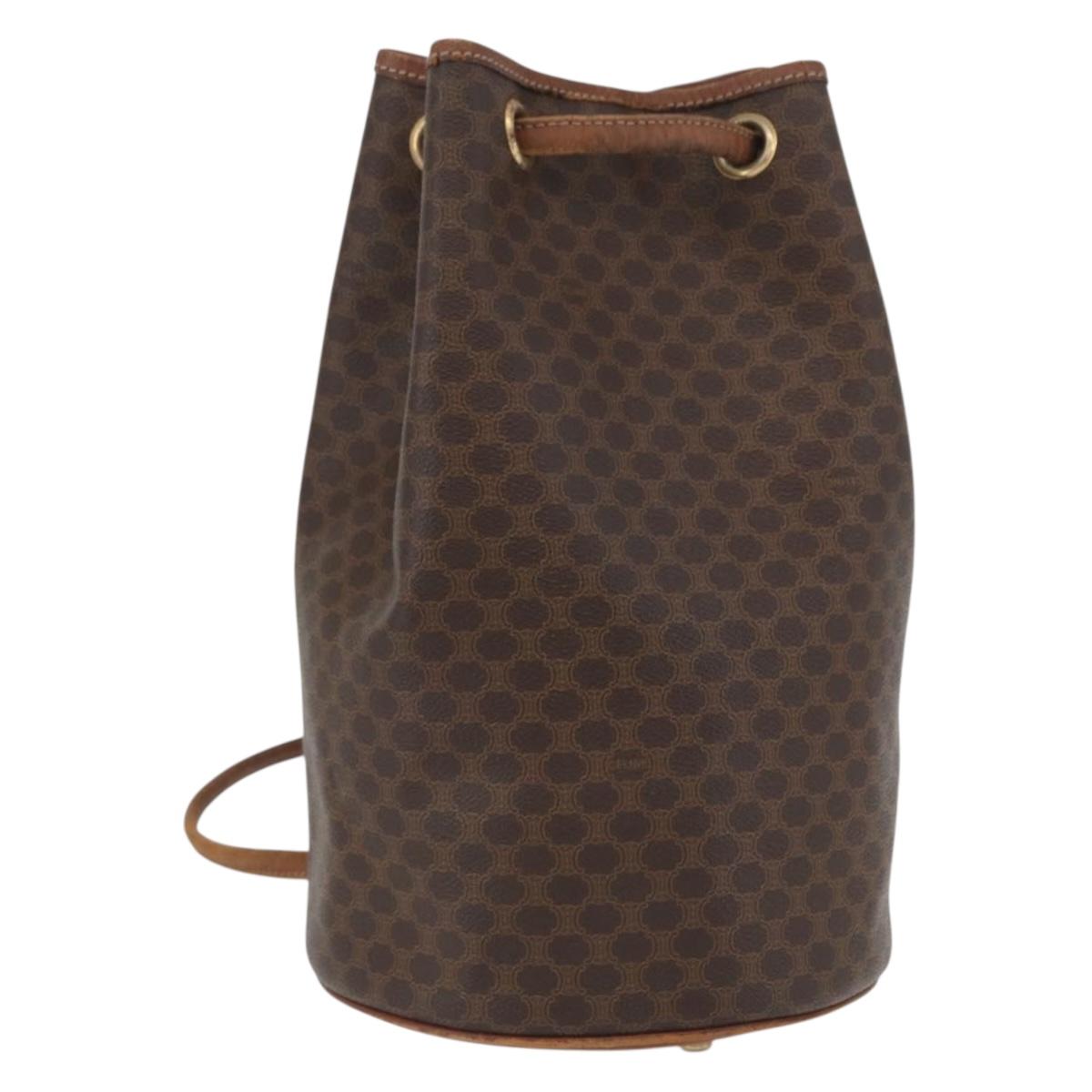 CELINE Macadam Canvas Backpack PVC Leather Brown Gold Auth 131672 CELINE Backpacks for Women for sale - eBay main image 3