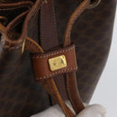 CELINE Macadam Canvas Shoulder Bag PVC Leather Brown Gold Auth 171835-11