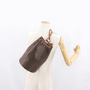 CELINE Macadam Canvas Shoulder Bag PVC Leather Brown Gold Auth 171835-19