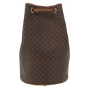 CELINE Macadam Canvas Shoulder Bag PVC Leather Brown Gold Auth 171835-13