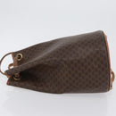 CELINE Macadam Canvas Shoulder Bag PVC Leather Brown Gold Auth 171835-4