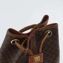 CELINE Macadam Canvas Shoulder Bag PVC Leather Brown Gold Auth 171835-6