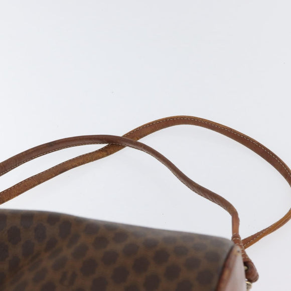 CELINE Macadam Canvas Shoulder Bag PVC Leather Brown Gold Auth 171835