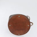 CELINE Macadam Canvas Shoulder Bag PVC Leather Brown Gold Auth 171835-5