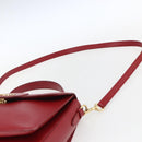 Salvatore Ferragamo Gancini Hand Bag Leather 2way Red Gold Auth 171837-10