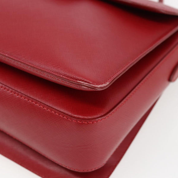 Salvatore Ferragamo Gancini Handtasche Leder 2-Wege Rot Gold Original 171837