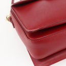 Salvatore Ferragamo Gancini Hand Bag Leather 2way Red Gold Auth 171837-13
