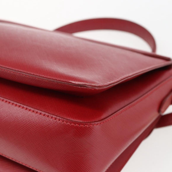 Salvatore Ferragamo Gancini Handtasche Leder 2-Wege Rot Gold Original 171837