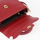 Salvatore Ferragamo Gancini Handtasche Leder 2-Wege Rot Gold Original 171837-10