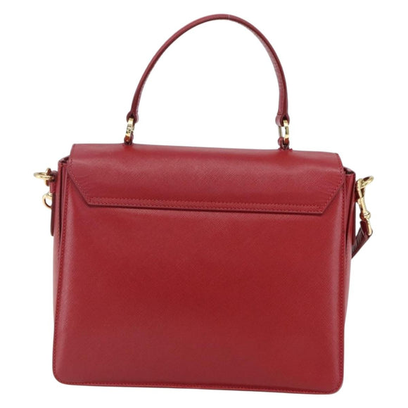 Salvatore Ferragamo Gancini Handtasche Leder 2-Wege Rot Gold Original 171837