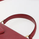 Salvatore Ferragamo Gancini Handtasche Leder 2-Wege Rot Gold Original 171837-14