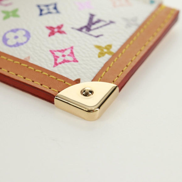 LOUIS VUITTON Multicolor Pochette Cles Coin Purse White M92655 LV Auth 171841V