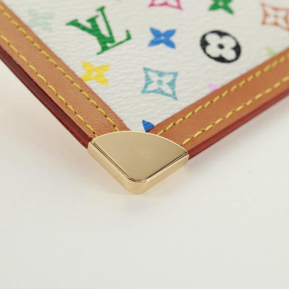 LOUIS VUITTON Multicolor Pochette Cles Coin Purse White M92655 LV Auth 171841V