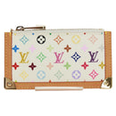 LOUIS VUITTON Multicolor Pochette Cles Coin Purse White M92655 LV Auth 171841V-13