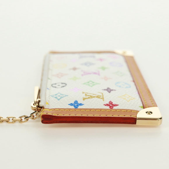 LOUIS VUITTON Multicolor Pochette Cles Coin Purse White M92655 LV Auth 171841V
