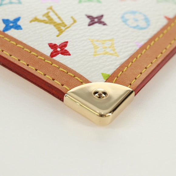 LOUIS VUITTON Multicolor Pochette Cles Coin Purse White M92655 LV Auth 171841V