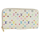LOUIS VUITTON Monogram Multicolor Zippy Long Wallet White M60241 LV Auth 171842V-1
