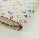 LOUIS VUITTON Monogram Multicolor Zippy Long Wallet White M60241 LV Auth 171842V-10
