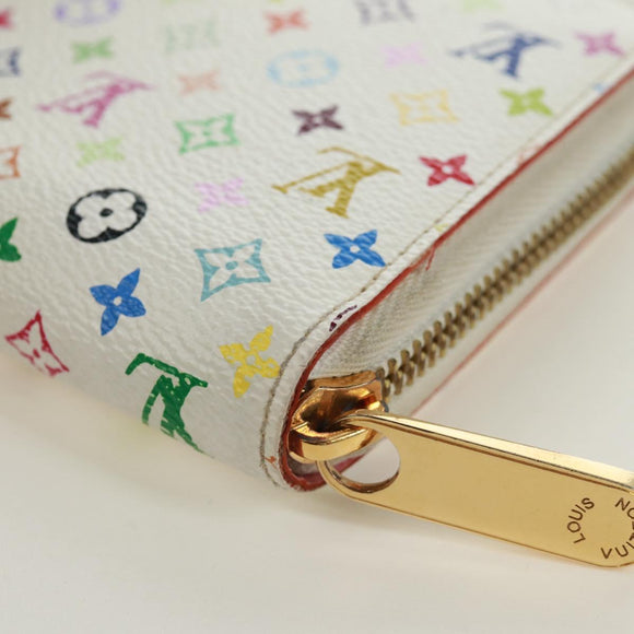 LOUIS VUITTON Monogram Multicolor Zippy Long Wallet White M60241 LV Auth 171842V