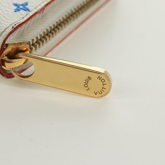 LOUIS VUITTON Monogram Multicolor Zippy Lange Portemonnee Wit M60241 LV Auth 171842V