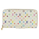 LOUIS VUITTON Monogram Multicolor Zippy Long Wallet White M60241 LV Auth 171842V-2