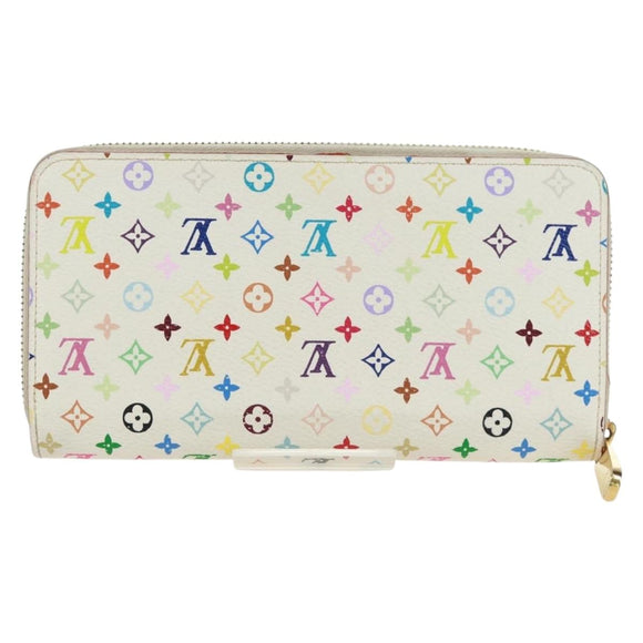 LOUIS VUITTON Monogram Multicolor Zippy Lange Portemonnee Wit M60241 LV Auth 171842V