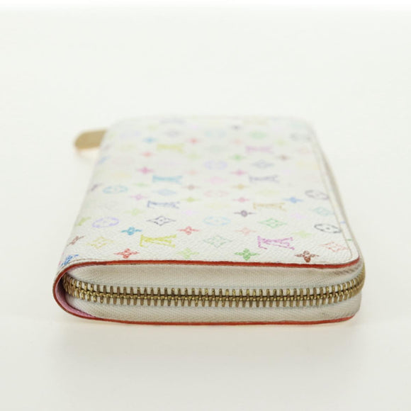 LOUIS VUITTON Monogram Multicolor Zippy Lange Portemonnee Wit M60241 LV Auth 171842V