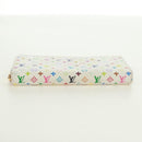 LOUIS VUITTON Monogram Multicolor Zippy Long Wallet White M60241 LV Auth 171842V-7