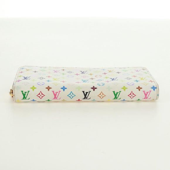 LOUIS VUITTON Monogram Multicolor Zippy Lange Portemonnee Wit M60241 LV Auth 171842V