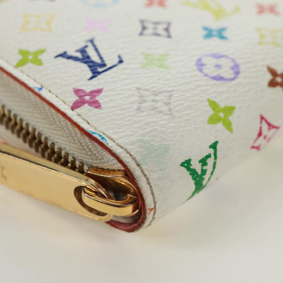 LOUIS VUITTON Monogram Multicolor Zippy Lange Portemonnee Wit M60241 LV Auth 171842V