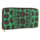 LOUIS VUITTON Monogram Yayoi Kusama Zippy Long Wallet Green M60451 Auth 171845-1