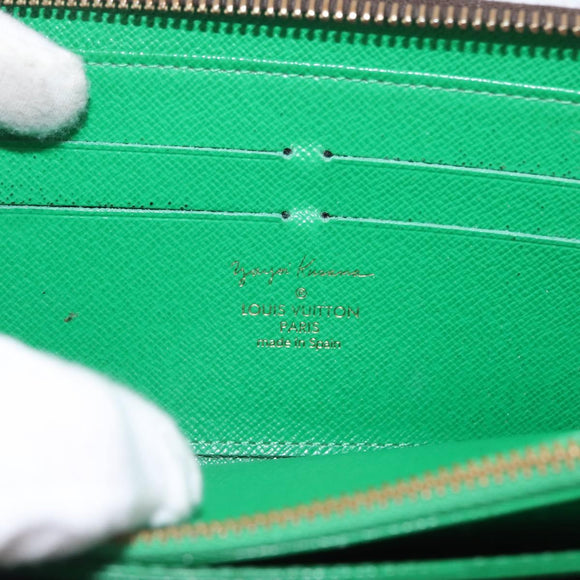 LOUIS VUITTON Monogram Yayoi Kusama Zippy Long Wallet Green M60451 Auth 171845