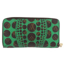 LOUIS VUITTON Monogram Yayoi Kusama Zippy Long Wallet Green M60451 Auth 171845-2