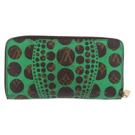 LOUIS VUITTON Monogram Yayoi Kusama Zippy Long Wallet Green M60451 Auth 171845 - 0