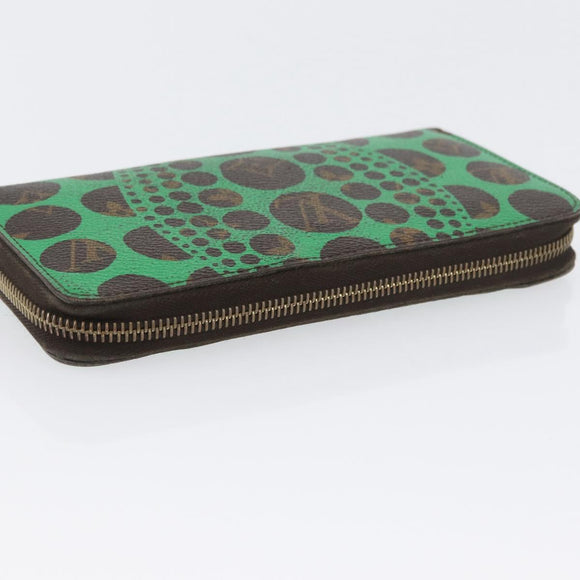 LOUIS VUITTON Monogram Yayoi Kusama Zippy Long Wallet Green M60451 Auth 171845