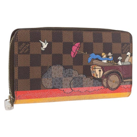 LOUIS VUITTON Damier Ebene Zippy Wallet 2015 Christmas Only N61240 Auth 171846