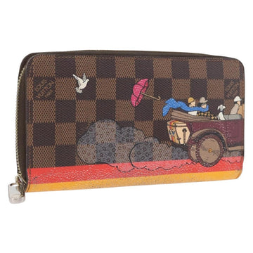 LOUIS VUITTON Damier Ebene Zippy Wallet 2015 Christmas Only N61240 Auth 171846