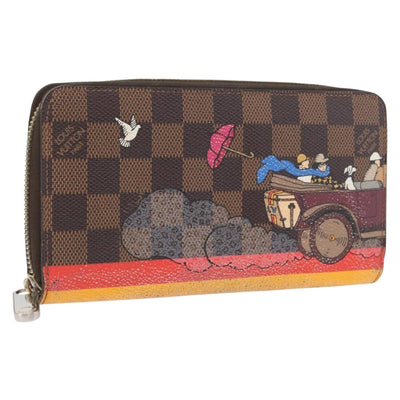 LOUIS VUITTON Damier Ebene Zippy Wallet 2015 Christmas Only N61240 Auth 171846