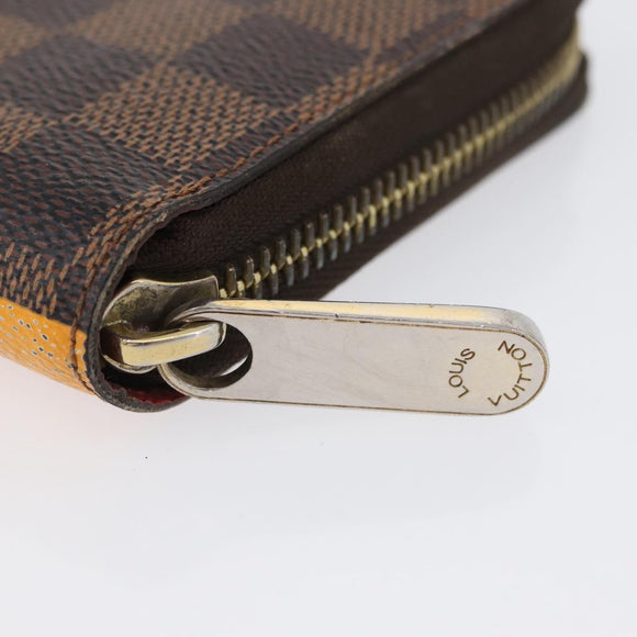 LOUIS VUITTON Damier Ebene Zippy Wallet 2015 Christmas Only N61240 Auth 171846