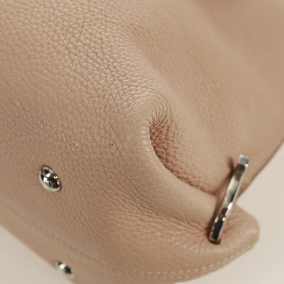 Salvatore Ferragamo Gancini Sofia Handtasche Leder 2-Wege Beige Auth 171849A