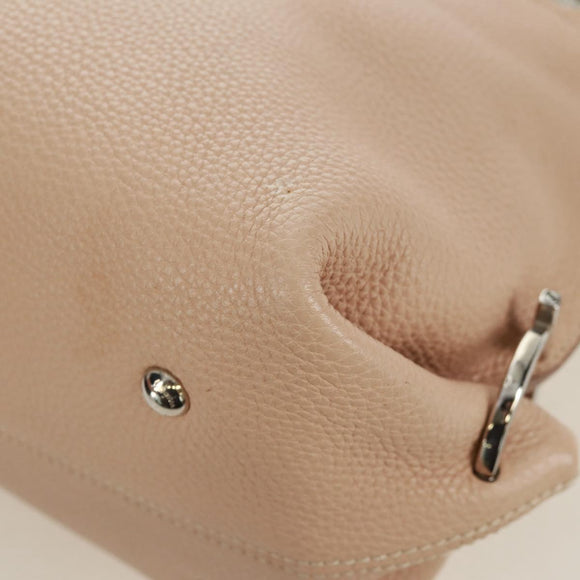 Salvatore Ferragamo Gancini Sofia Handtasche Leder 2-Wege Beige Auth 171849A