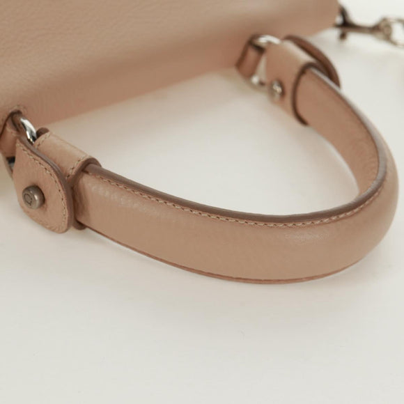 Salvatore Ferragamo Gancini Sofia Handtasche Leder 2-Wege Beige Auth 171849A