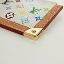 LOUIS VUITTON Multicolor Pochette Cles Coin Purse White M92655 LV Auth 171850V-14
