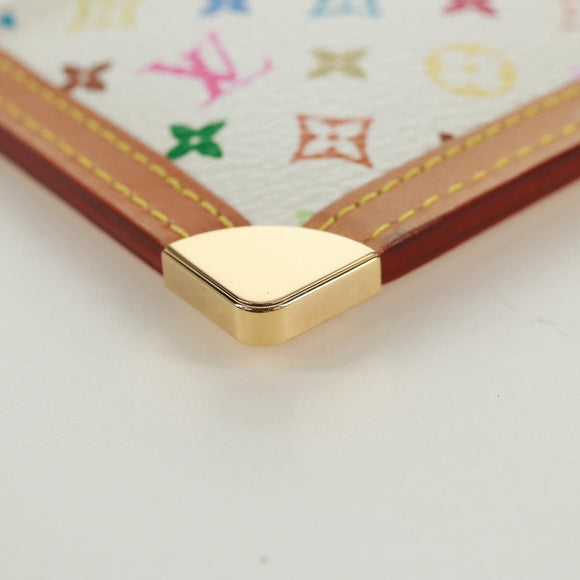 LOUIS VUITTON Multicolor Pochette Cles Coin Purse White M92655 LV Auth 171850V