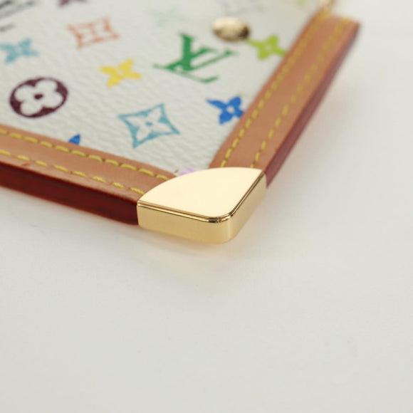 LOUIS VUITTON Multicolor Pochette Cles Coin Purse White M92655 LV Auth 171850V