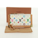 LOUIS VUITTON Multicolor Pochette Cles Coin Purse White M92655 LV Auth 171850V-12