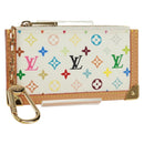 LOUIS VUITTON Multicolor Pochette Cles Coin Purse White M92655 LV Auth 171850V-1