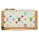 LOUIS VUITTON Multicolor Pochette Cles Coin Purse White M92655 LV Auth 171850V-13