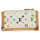 LOUIS VUITTON Multicolor Pochette Cles Coin Purse White M92655 LV Auth 171850V-2